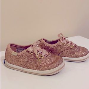 Kate spade champion glitter sneakers rose gold